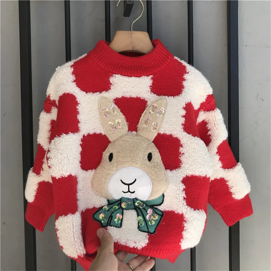 

Girls Sweaters Baby Clothes Soft Smooth Material 2-10 Years Old Autumn Winter New Fashion Style Children Knitted Sweater Child