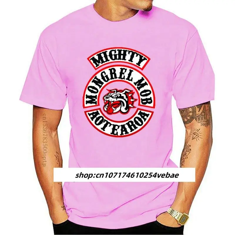 

New Casual T Shirts Mongrel Mob MC Printed Graphic Men Round Neck Tops Black Size S-4XL