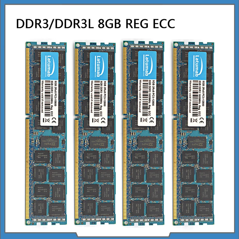 Memoria RAM DDR3 8GB 1866MHz 1600MHz 1333MHz de Memoria del servidor PC3-14900R PC3-12800R PC3-10600R REG ECC DDR3L RAM Memoria registrada