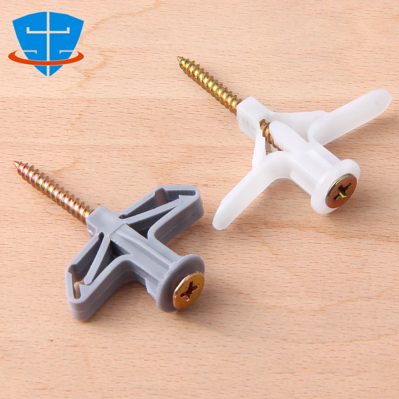 

Plastic Expansion Drywall Anchor Pipe Tube Kit Screw Self Drilling Wall Pierced Gypsum Board Hollow Brick Fiberboard Nail