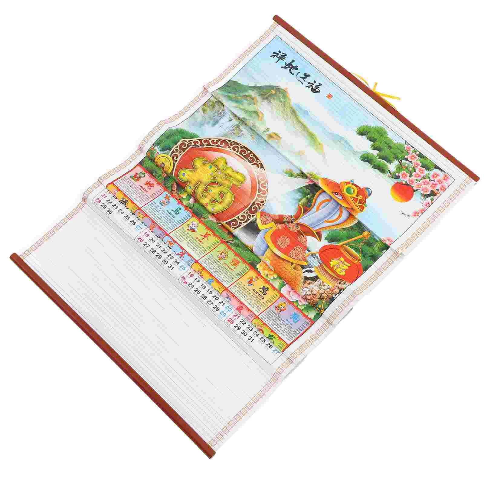 Год змеи настенный календарь подвесной чиense свиток домашний ежедневный