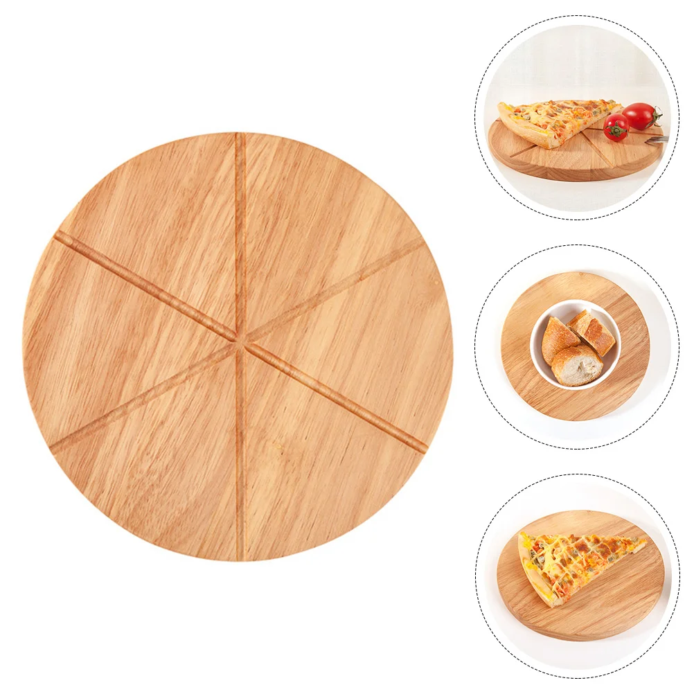 

Cutting Pizza Board Tableware Cake Stand Kitchen Gadget Round Wood Restaurant Food Tray Steak