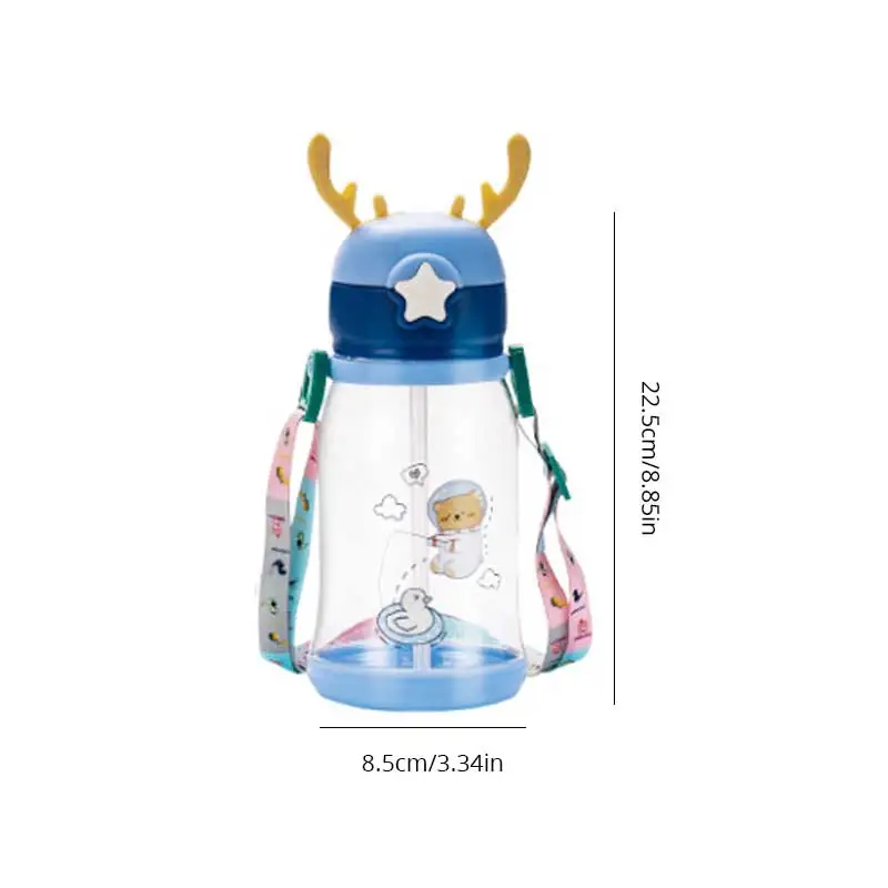 

Kids Water Sippy Cup Antler Creative Cartoon Baby Feeding Cups with Straws Leakproof Water Bottles Outdoor Childrens Cup