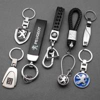 car metal emblem styling keychain chain accessories for peugeot 106 107 108 205 206 207 208 607 806 807 2008 3008 4007 5008 rcz