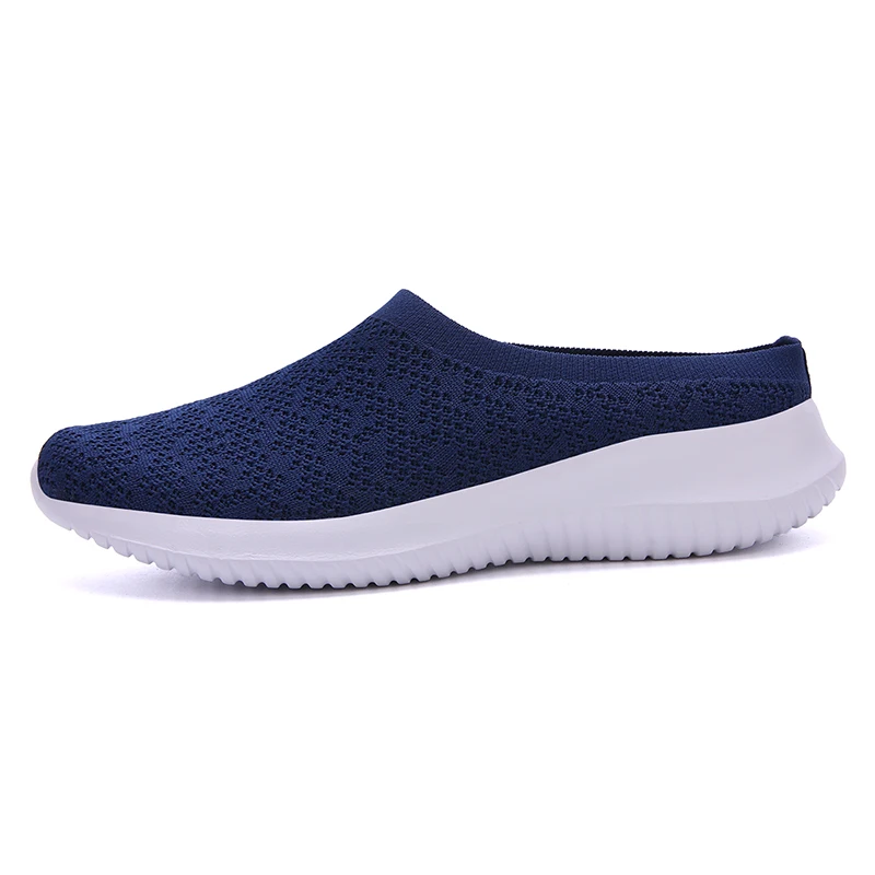 STRONGSHEN Flying Woven  Half  Drag  Flat  Bottom  Non-slip  Breathable  Wear-resistant  Comfortable  Women's Shoes Mother Shoes
