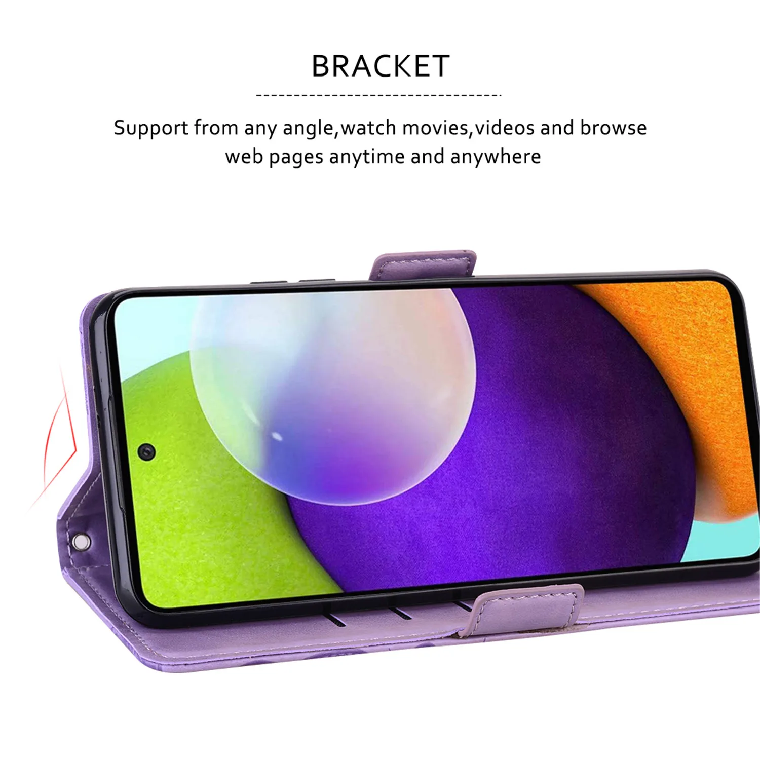 Фото Кожаный флип-чехол для телефона Samsung Galaxy A02S A12 A22S A32 A42 A52 A72 A03S A13 A23 A33 A53 Роскошный чехол-кронштейн с тиснением и кошельком №5