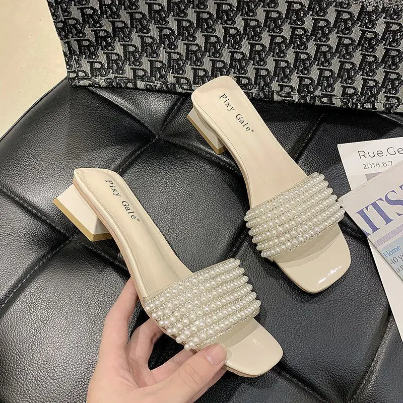 

Сандалии женские на каблуке, роскошные брендовые босоножки, дизайнерские тапки, черные, лето 2022