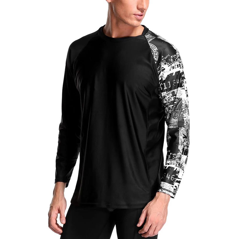 2022 new men's fashion split long-sleeved swimming surfing tops UV protection water sports snorkeling beach surfing clothes tops