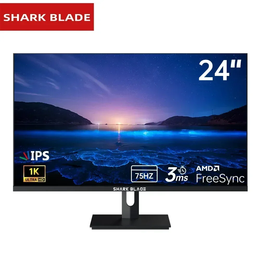 

24 Inch Computer Monitor 1080P 75Hz Gaming PC Display Light Screen HDMI-compatible VGA 1920*1080