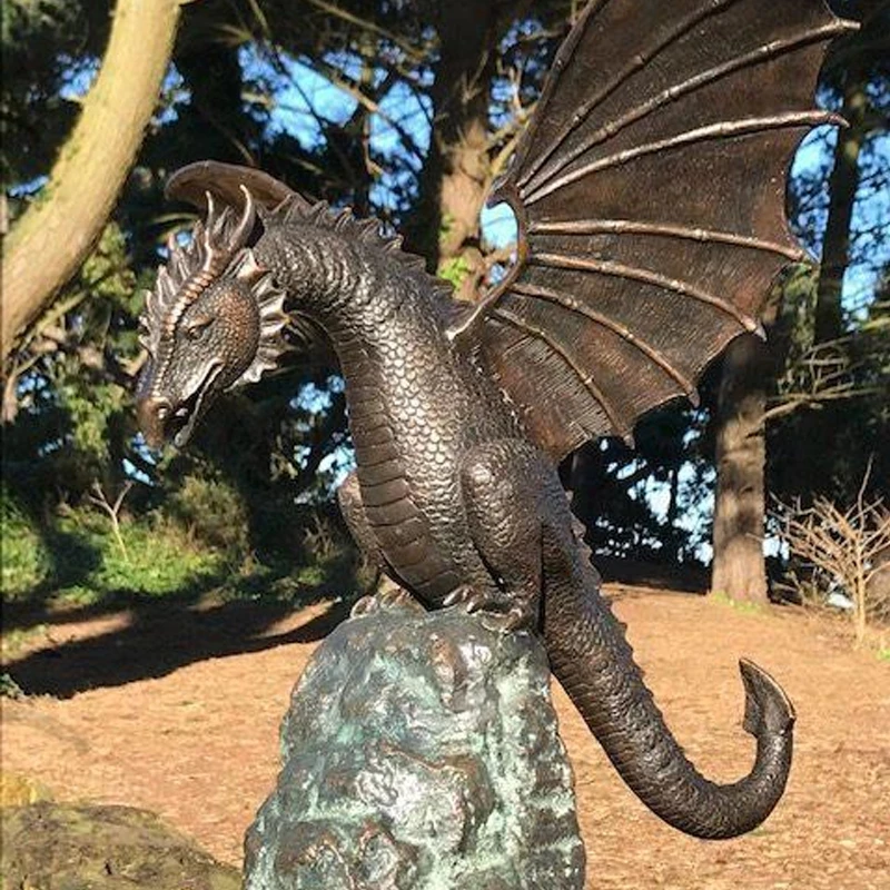 Precision Casting Fire-breathing Dragon Sculpture Waterscape Resin Fountain Majestic Dragon Sculpture Home Garden Decoration images - 6