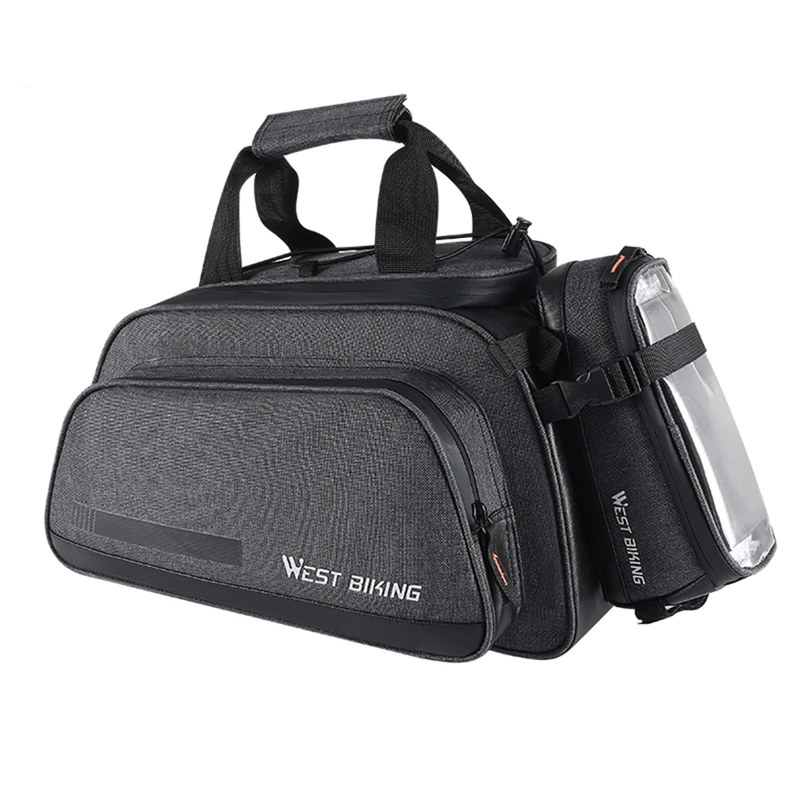 

WEST BIKING Bicycle Rear Seat Bag Waterproof Cycling Bike Rack Trunk Cargo Bag Pannier Large Capacity Handbag Shoulder Bag