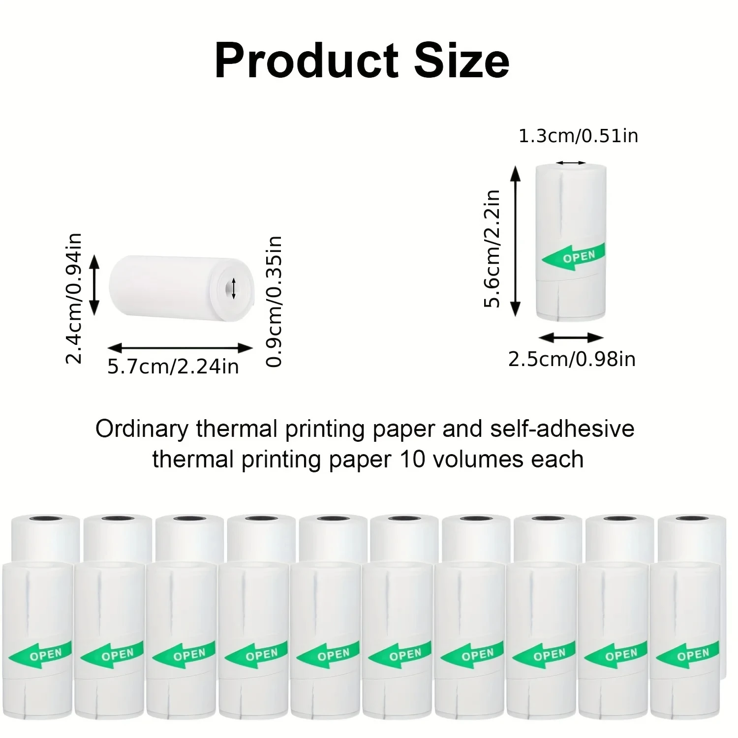 Для клейкой печати запасная печатная бумага 5 7X25 см 20 рулонов термобумаги для