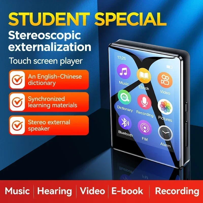 2 4-дюймовый полноэкранный MP3-плеер мини-ультратонкий Bluetooth портативный