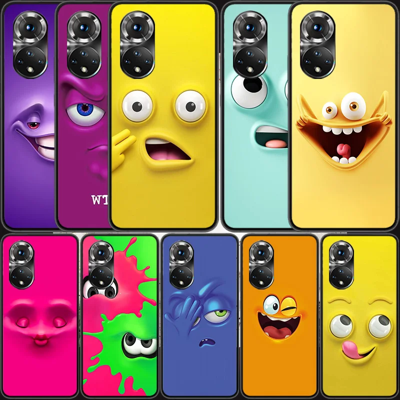 

3D Funny Face Soft Phone Case For Huawei P Smart 2021 Y5 Y6 Y7 Y9 Honor 50 20 Pro 10 10I 9 9X Y9S 8 8A 8X 8S 7S Cover