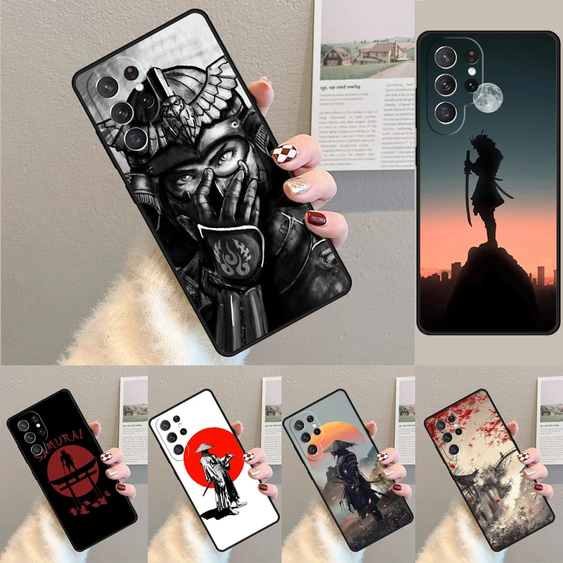 Чехол для Samsung Galaxy S24 Ultra S21 S22 S8 S9 S10E Note 10 20 Plus FE S23 Samurai японский художественный чехол