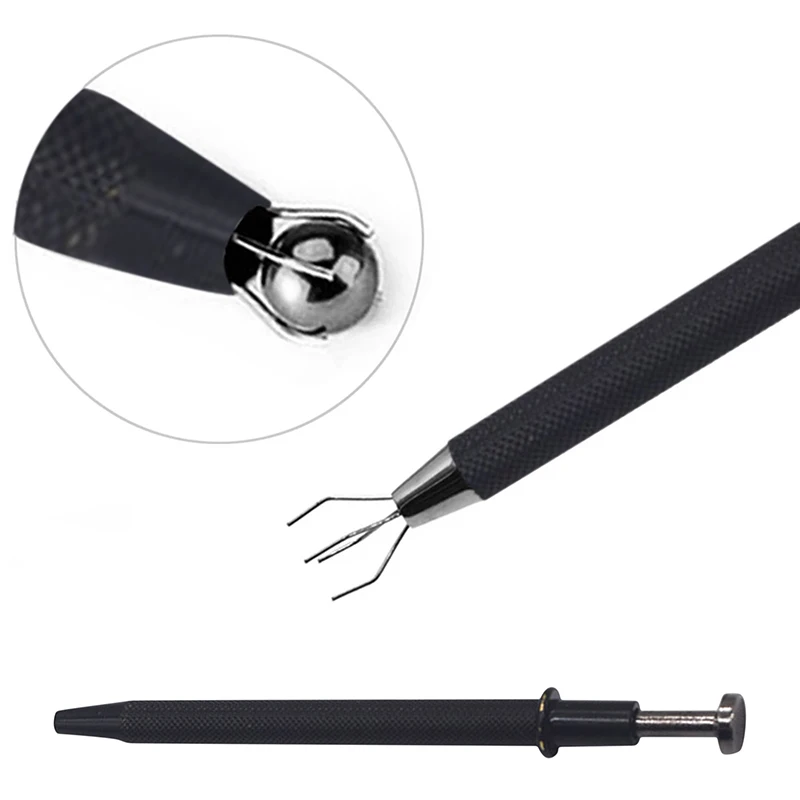 

Professional Surgical Steel Push In Syringe Type Quad Prong Small Bead Holder Grab Ball Catcher Body Piercing-Tool