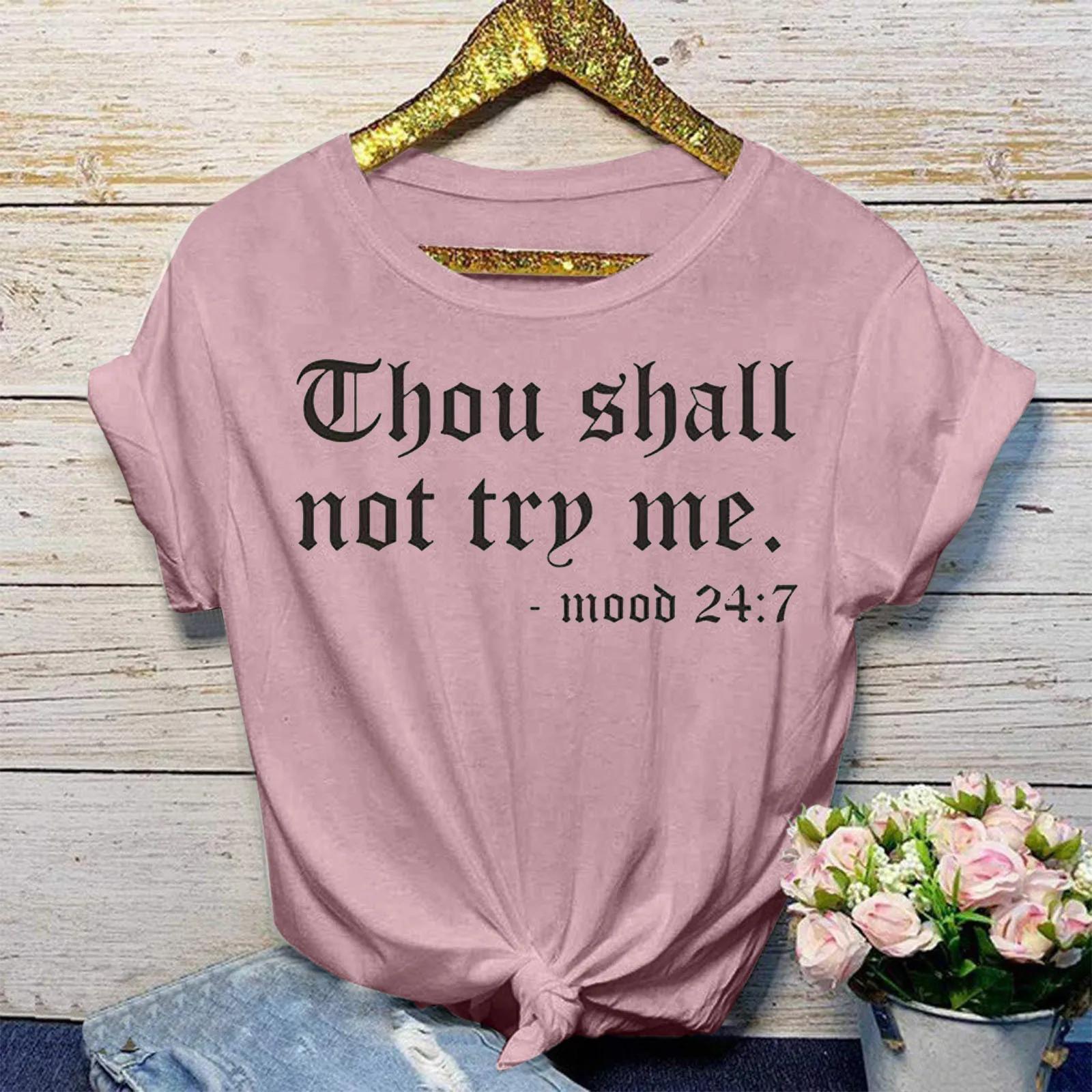 

Ladies Tees And Tops Blouse For Women Casual Letter Printing Shirts Round Neck Ladies Tees And Tops Red Tee Shirts for Women