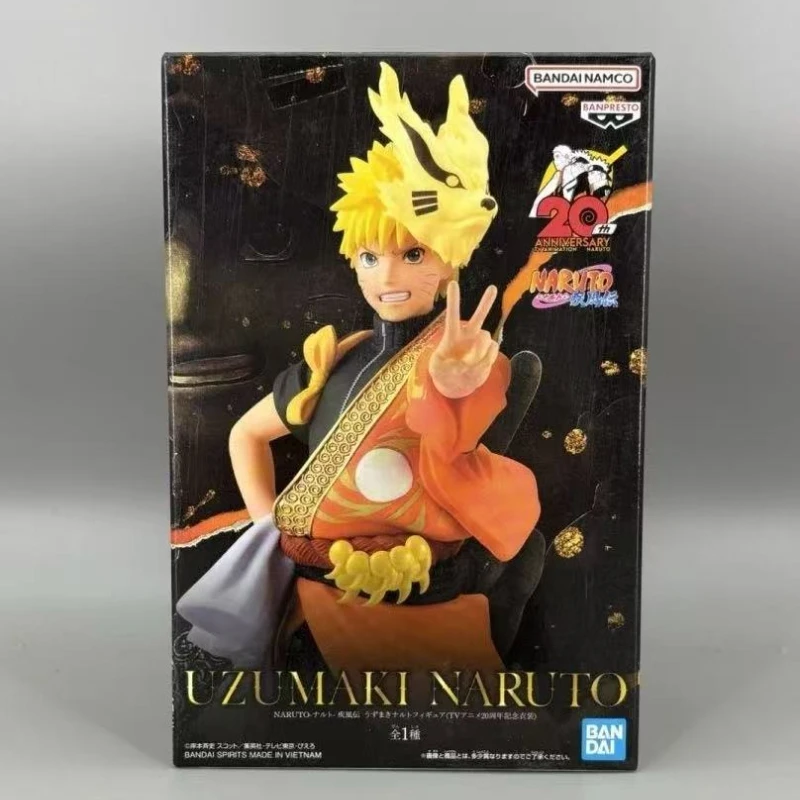 Фото В наличии оригинальные BANPRSETO Uzumaki BANDAI Naruto Shippuden Sasuke аниме фигурки 20-летия экшн-фигурка модель подарок WY №5