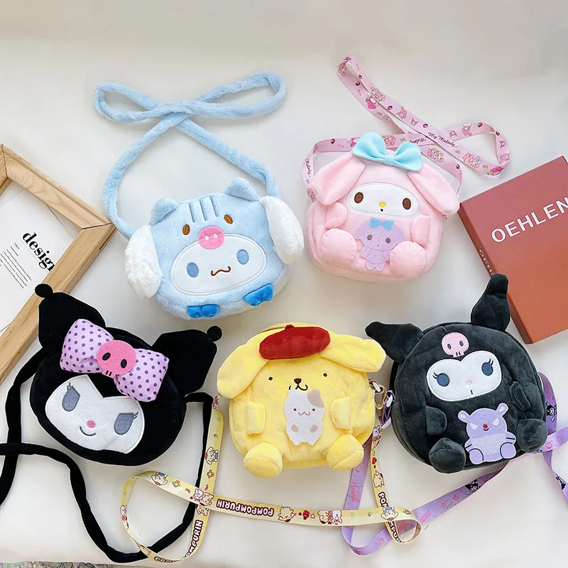 

Новинка, милая мультяшная плюшевая сумка Sanrios Kuromi Melody Cinnamoroll, сумка через плечо, сумка-мессенджер в стиле аниме, женская сумка, сумочка, подар...