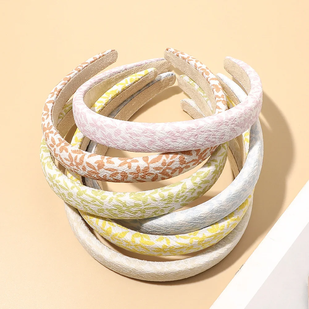 

1pc Vintage Floral Wide Headbands Solid Flower Plaids Hairbands Set For Women Head Wrap Girls Tiara Elegant Headwear