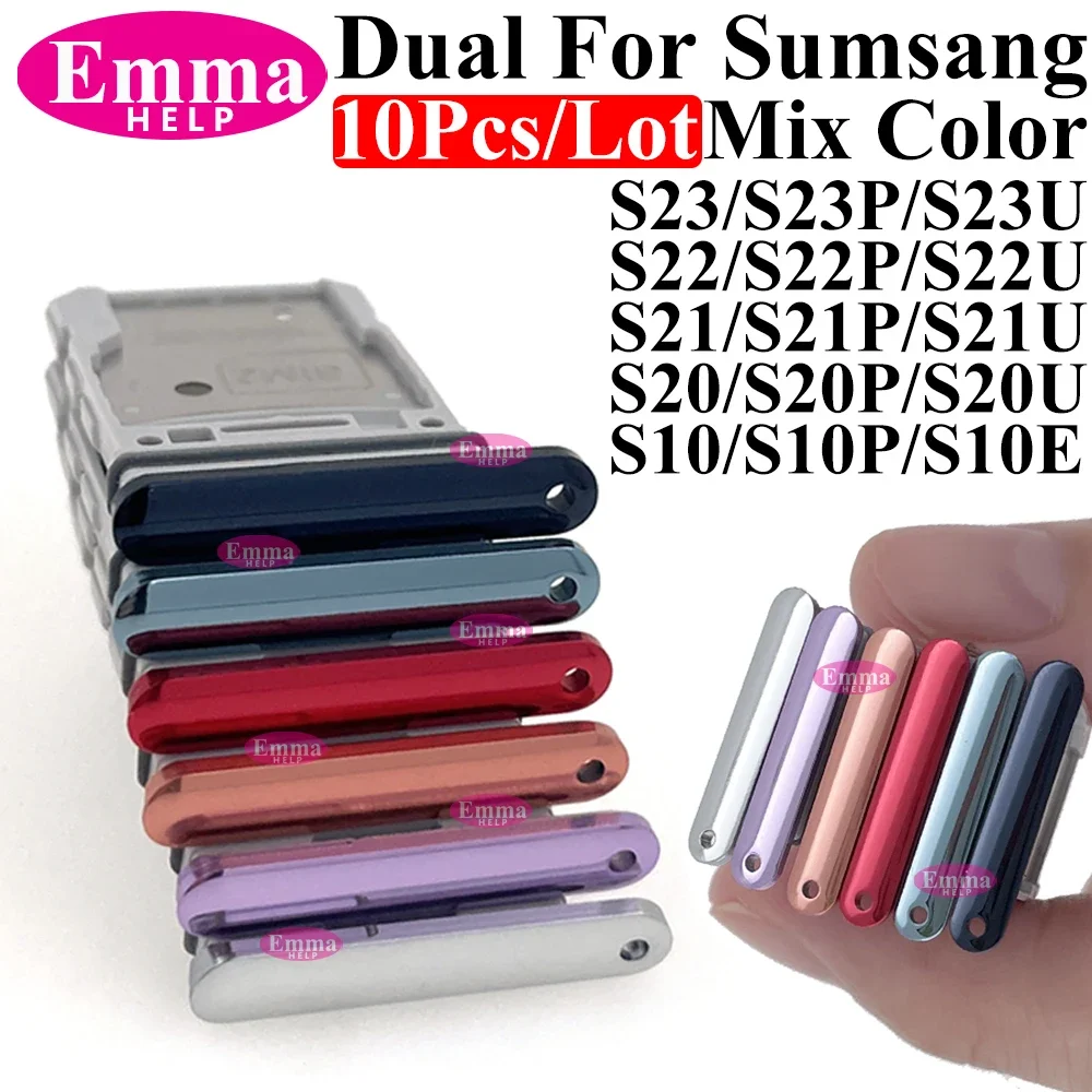 Фото 10 шт. лоток для SIM-карты для Samsung S21 S22 Plus S23+ S24 Ultra S20 FE S10, держатель слота для чипа, адаптер, разъем Micro Nano, часть разъема №3