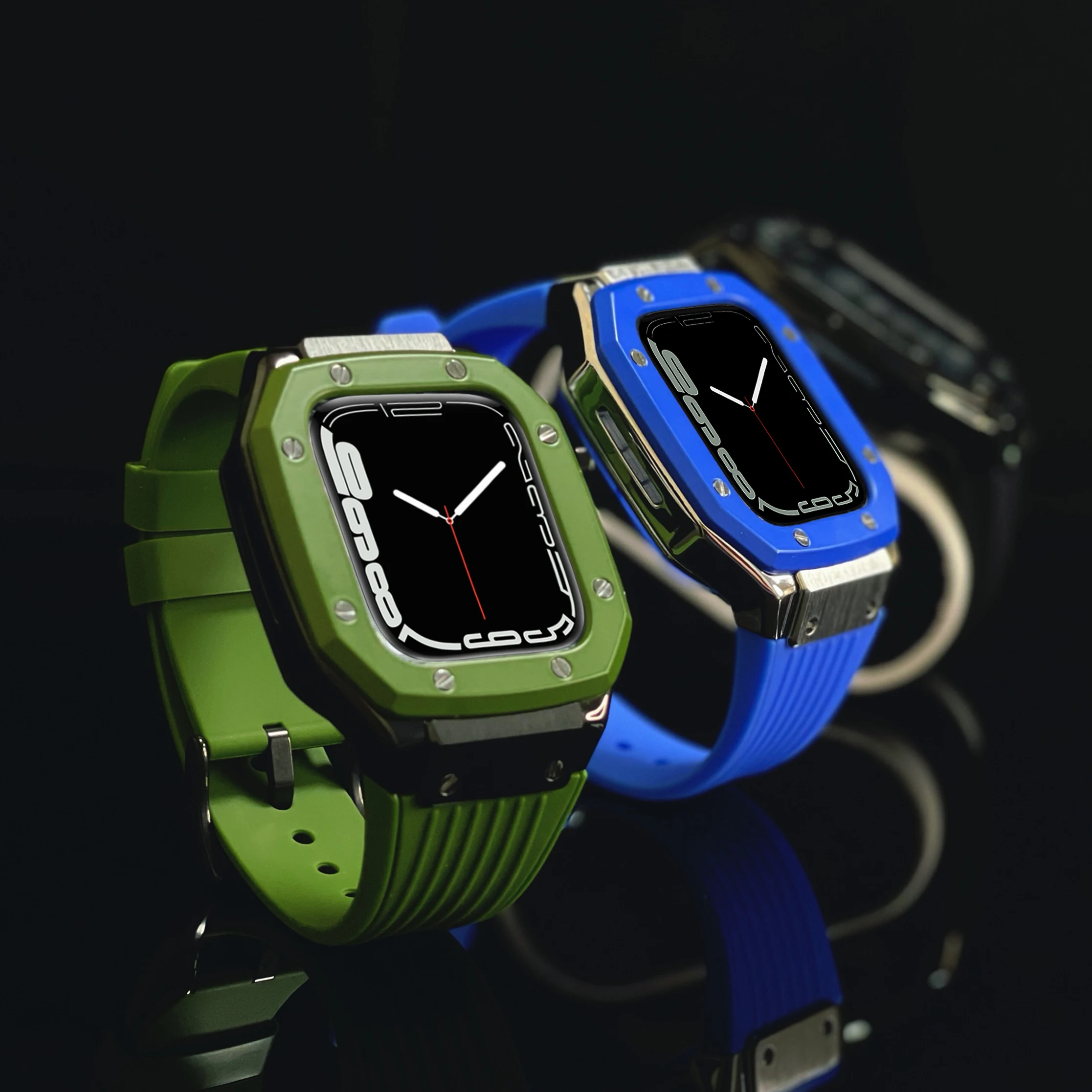 Металлический чехол для часов Apple Watch 7 45 мм защитный iWatch SE 6 5 44 Роскошный комплект
