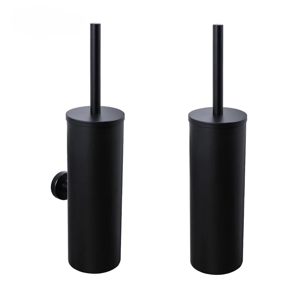 

Matt Black Toilet Brush Holder Stainless Steel Cleaning Tool Vertical Bathroom Toilet Brush Wall Mounted Bathroom Accesories Set