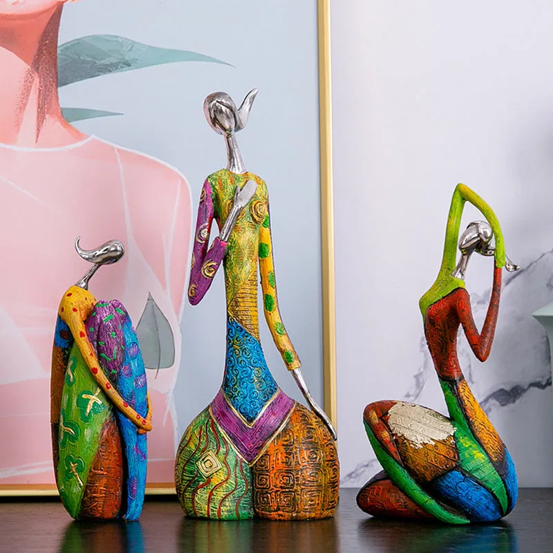 

TingKe творческая картина маслом, женские художественные украшения, современное Простое домашнее настольное украшение, абстрактная фигурка, ...