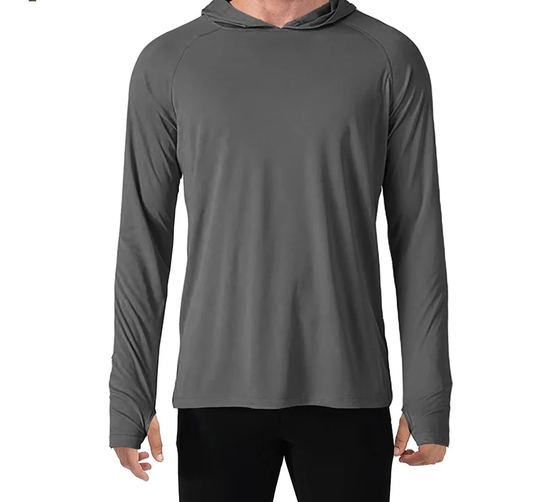 

T-Shirts Men Long Sleeve Casual UV-Proof Hooded T-Shirts Breathable tshirts