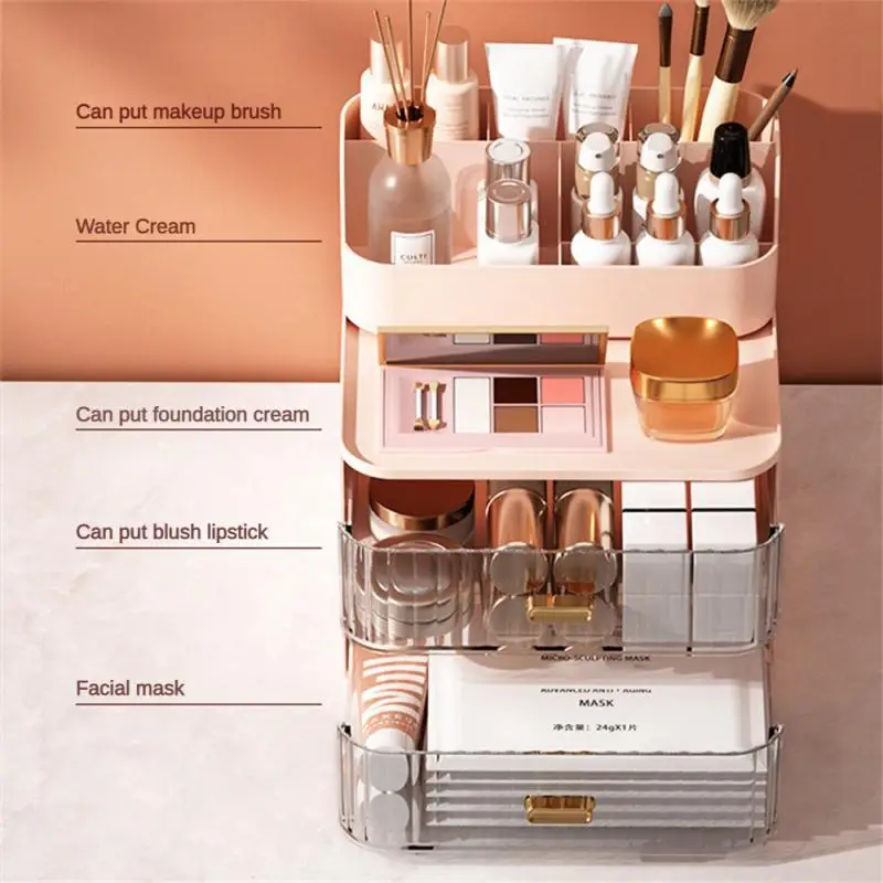 

Organizing Rack Hps/pet Multi-layer Nordic For Cosmetics Large Capacity Storage Tools Storage Case 1/2/3/4 Layers Desktop