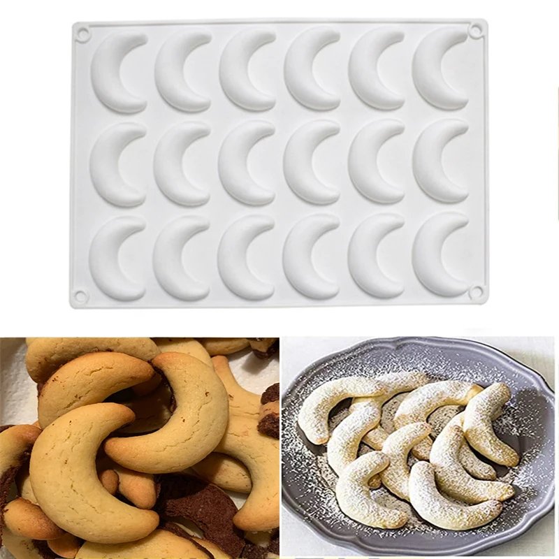 

18 Cavity Moon Shape Silicone Chocolate Mold Cake Candy Mold Cookie Pastry Mould DIY Biscuits Molds Dessert Decorating Tools