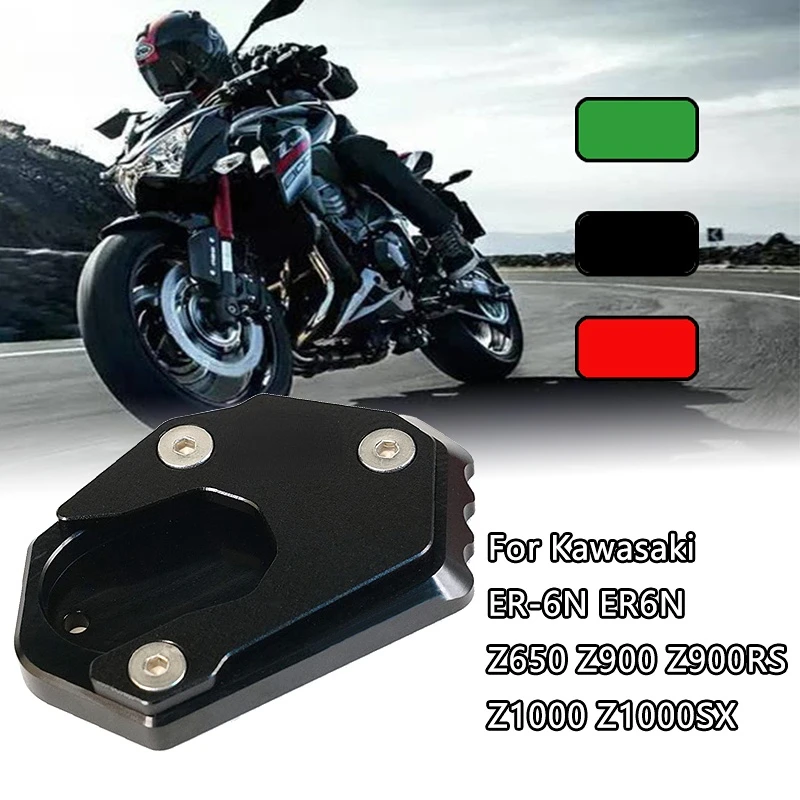 

Motorcycle Accessories Kickstand Side Stand Extension Foot Pad Support For Kawasaki ER-6N ER6N Z650 Z900 Z900RS Z1000 Z1000SX