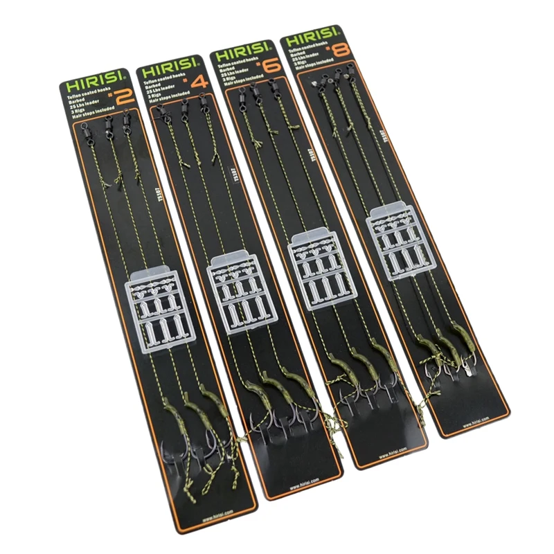 

Рыболовные снасти для ловли карпа Hirisi, плетеная зеленая петля с изогнутым хвостовиком, рыболовные аксессуары, 12 шт.