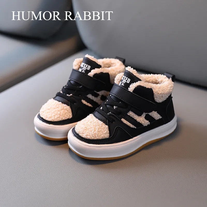 Ankle Booties Warm Plush Running Sports Kids Shoes