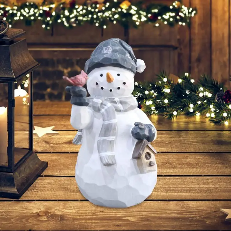 

Snowman Figurine Statue For Party Christmas Decor Kids Gifts Resin Home Decoration Crafts For Office Room Desk Outdoor Garden