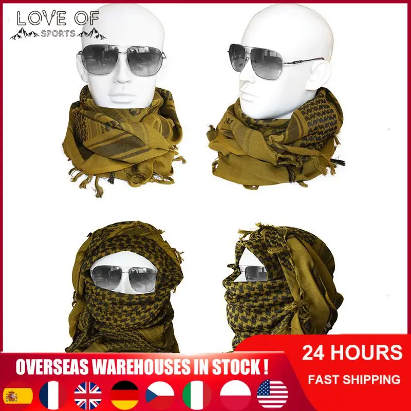 

New Arab Square Scarf Outdoor Tactical Headdress Windproof And Sand Proof Warm Headband Camouflage Cotton Bib