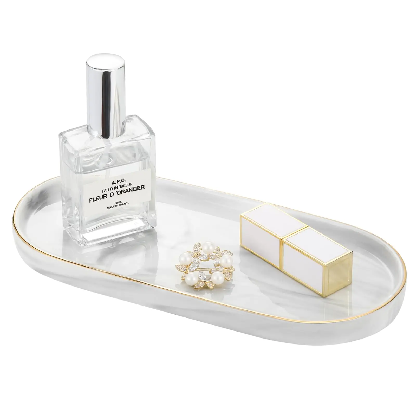 Luxspire Туалетный столик для ванной комнаты Мраморный керамический комод Блюдо