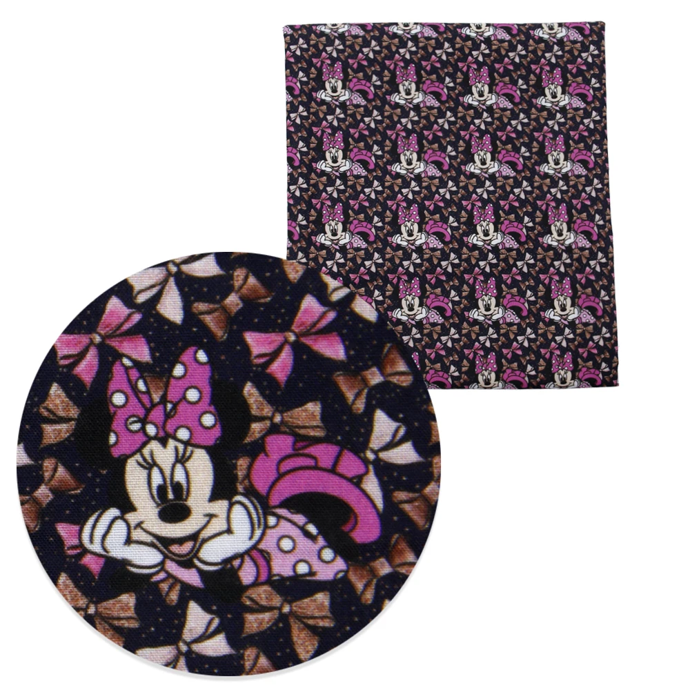 Disney Minnie Mouse 50*145cm Patchwork Polyester Cotton Fabric Tissue Sewing Quilting Fabrics Needlework Material DIY Handmade