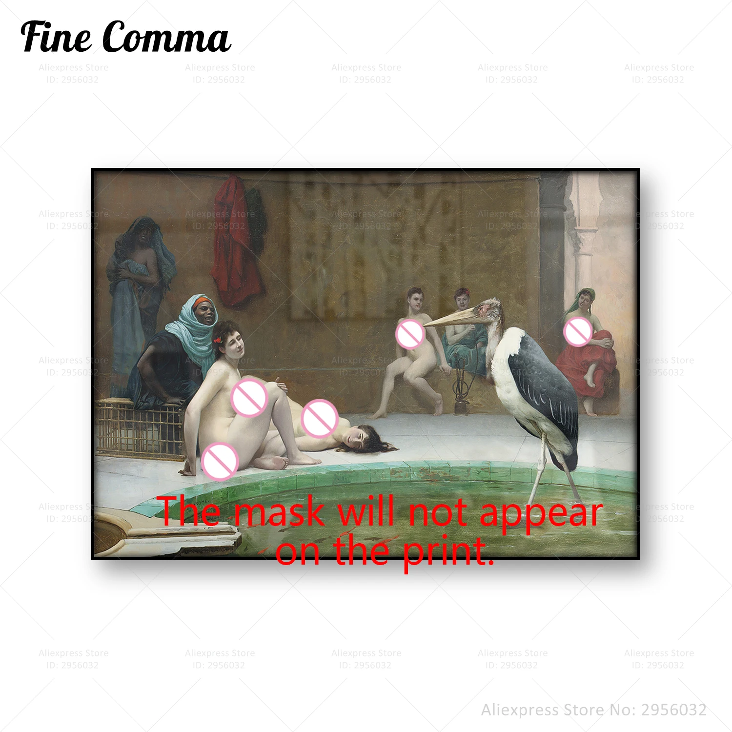 Винтажный постер Le Marabout in the Harem Bath Jean Leon Gerome картина в античном стиле Репродукция