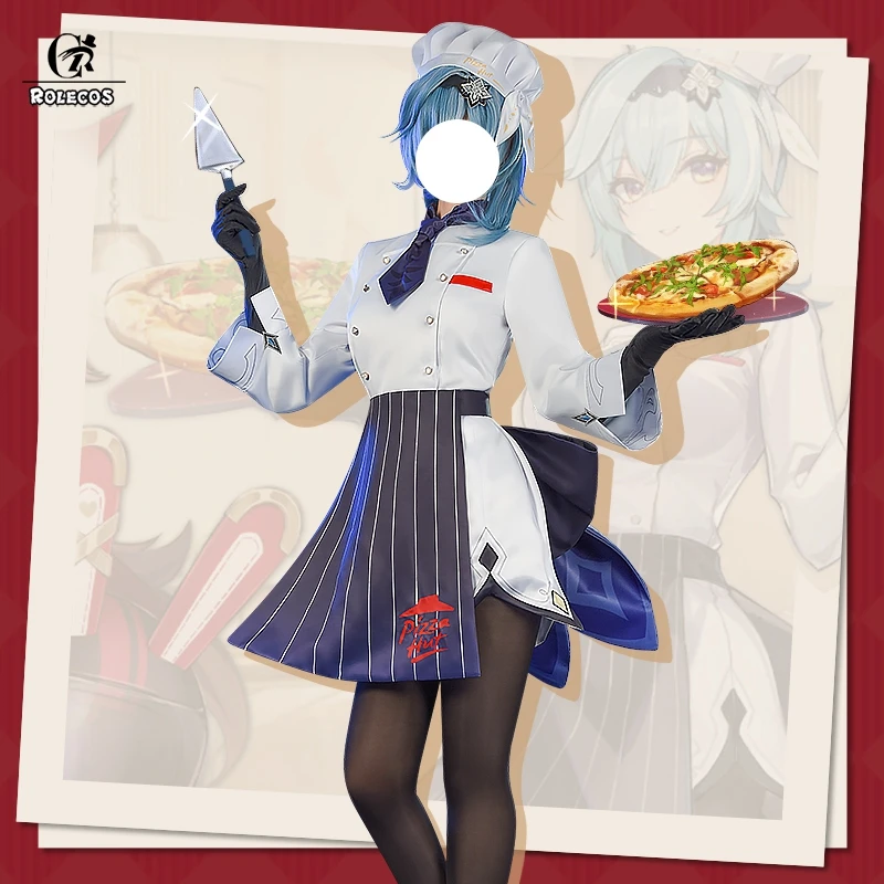 

PRE-SALE ROLECOS Game Genshin Impact Eula Cosplay Costume Genshin Eula Pizza Hut Cospaly Dress Halloween Uniform Costume