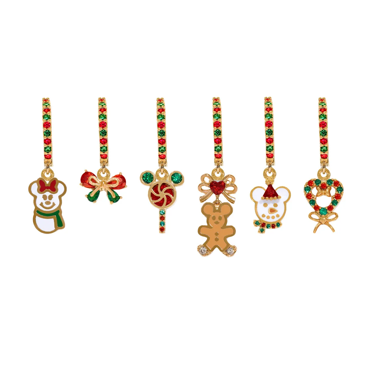 Рождественские серьги с Микки Маусом Диснея милые рождественские пряничные