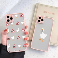 duck goose game phone case for iphone x xr xs 7 8 plus 11 12 13 pro max 13mini translucent matte case