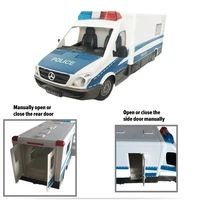 double e rc car 118 simulation police with light sound movable door remote control electric car toy for kids collection