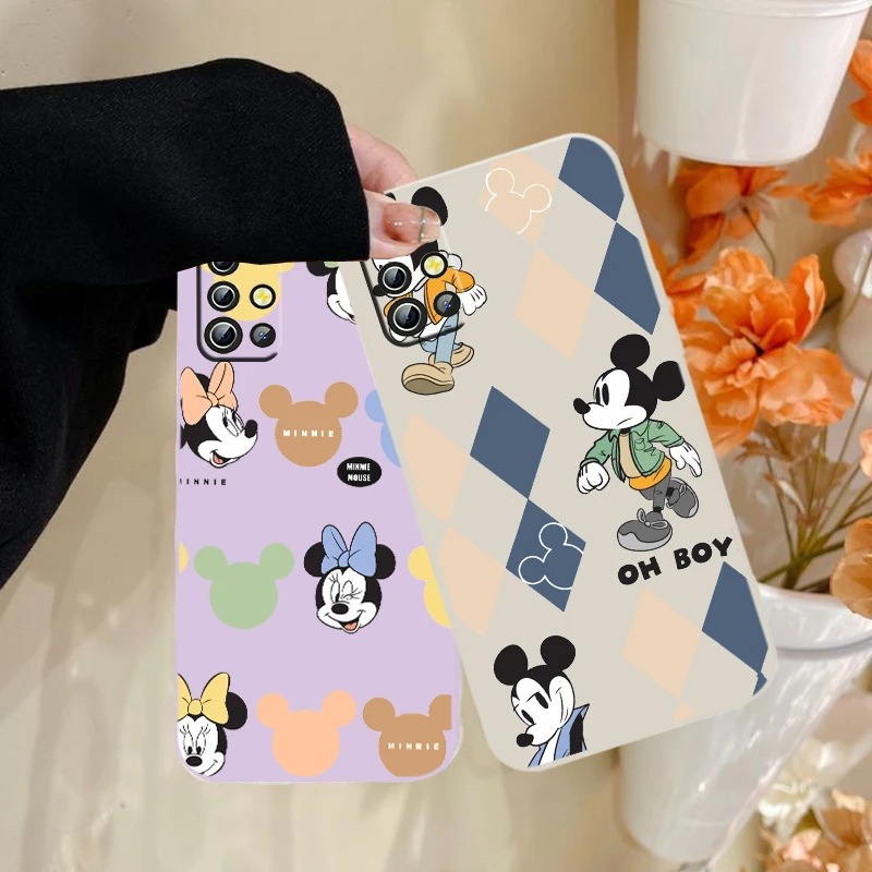 

Disney handsome Mickey Phone Case For OPPO Reno 7 6 SE Z Find X5 X3 X2 Neo Lite Pro Liquid Rope Silicone Funda Cover Soft Back