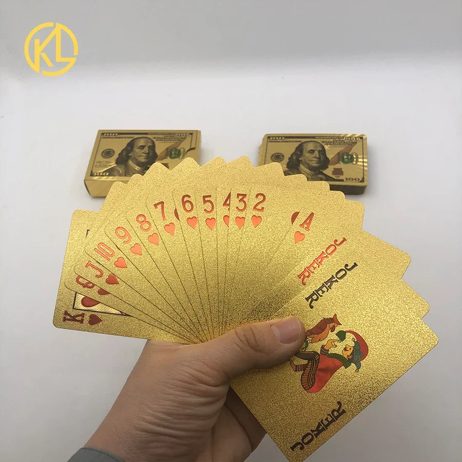 24-каратное золото посеребренная мозаика доллар США Дубай дизайн игральные карты