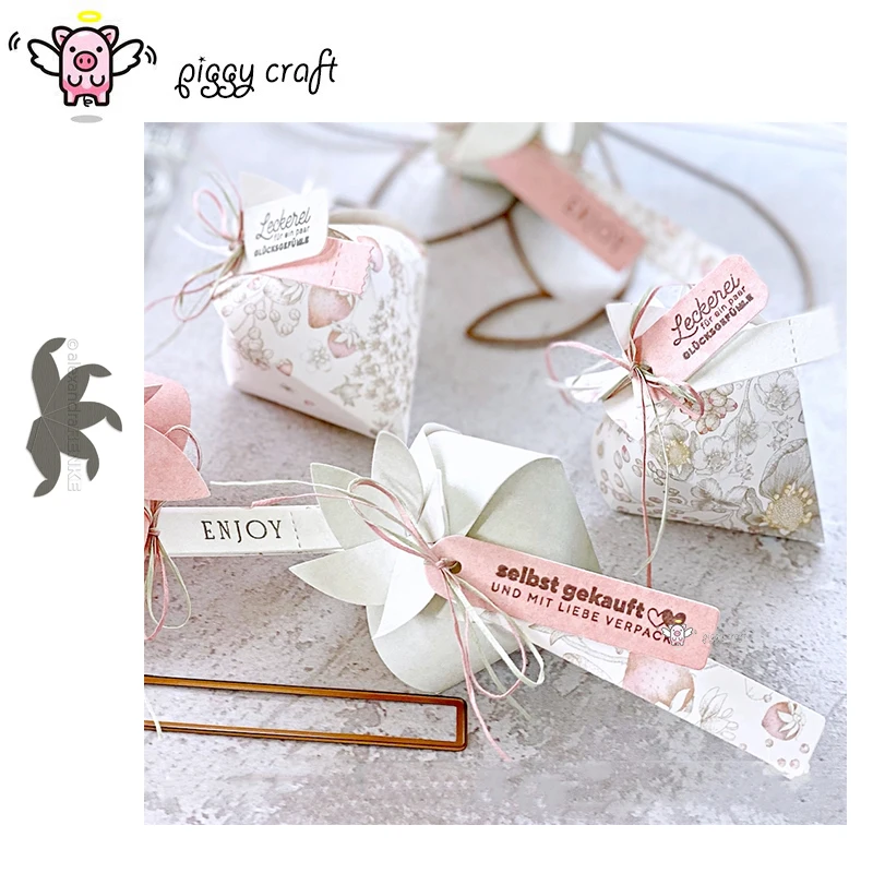Piggy Craft metal cutting dies cut die mold 3D Folding Strawberry box Scrapbook paper craft knife mould blade punch stencils die