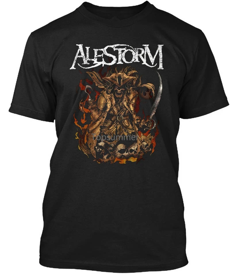 

T Shirt 2018 Summer 100% Cotton Crew Neck Men Novelty Short Alestorm Band Tees