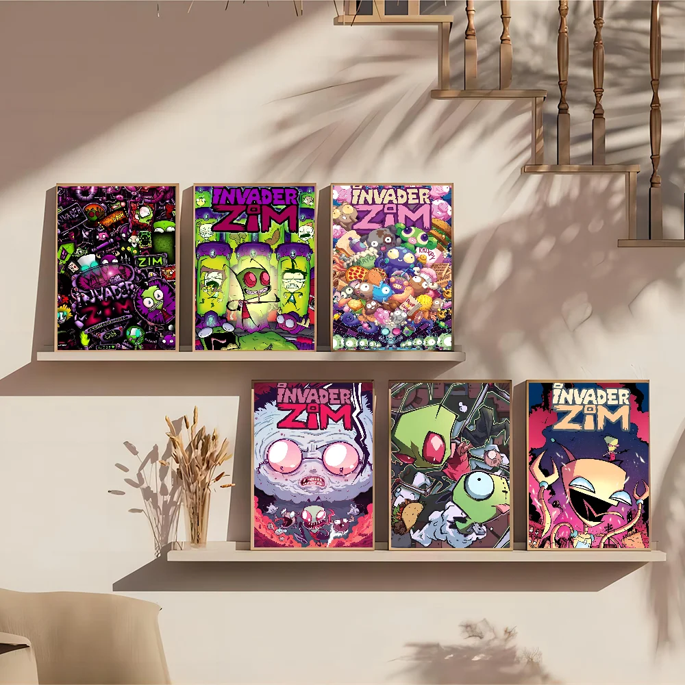 I-Invader Z-Zim мультфильм классический аниме постер водостойкая бумажная наклейка