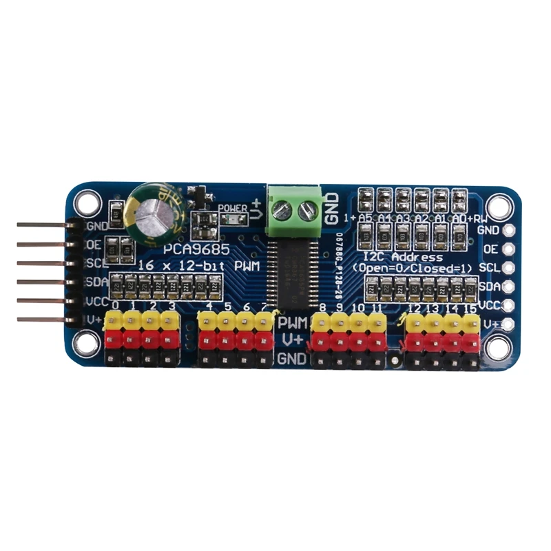 

16 канал ПВМ/Серводвигатель для Arduino или Raspberry Pi Shield Module Servo Shield