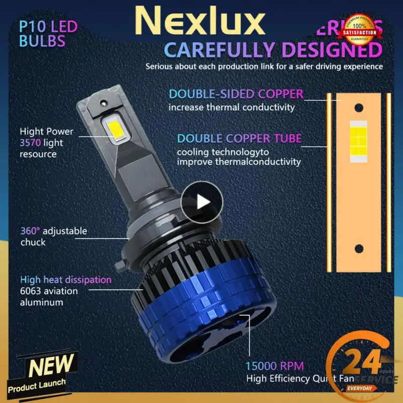 

H4 H7 H11 9005 Highlight Spotlight High Power Durable Fog Lamp Double Copper Tube Design Universal Off-road Vehicle Work Lights